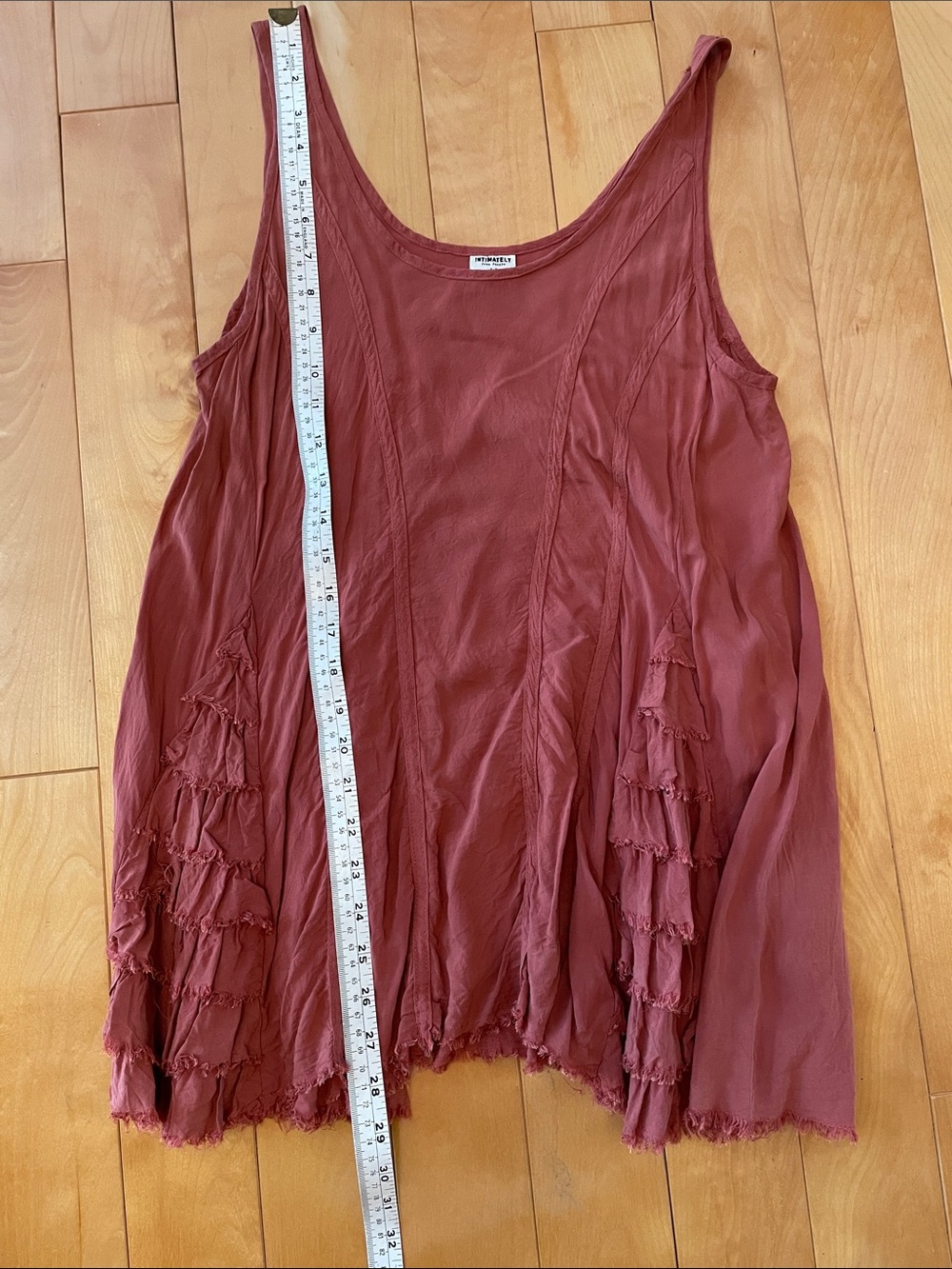 S Free People. Romantic Rust Ruffled Tank - Picture 5 of 6